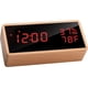 thumbnail image 1 of Wooden digital alarm clock, USB powered electronic alarm clock, 1 of 4