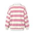 thumbnail image 7 of Enjoytime Sweatshirt for Women Striped Collared Long Sleeve Pullover Top Fall Fashion Loose Casual Lightweight Sweatshirts, 7 of 7