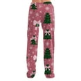 thumbnail image 4 of Hearthz Christmas Pants for Women Winter Super Soft Drawstring Pj Pants Women Fleece Wide Leg Xmas Womans Pants, 4 of 6