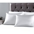 thumbnail image 4 of Satin Pillowcases Standard Set of 2 - Silver Grey Silk Pillow Cases for Hair and Skin 20x26 inches, Satin Pillow Covers 2 Pack with Envelope Closure, 4 of 7