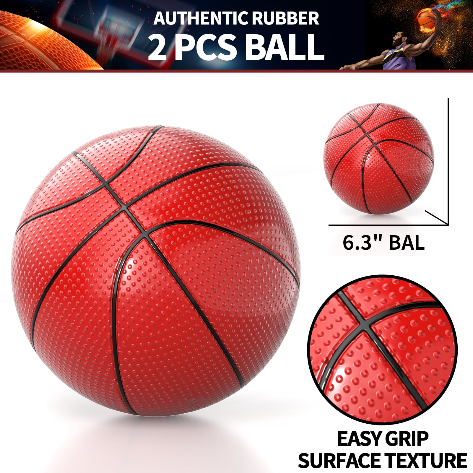 MAVOLIO Indoor Mini Basketball Hoop for Kids, over the door Toddler Basketball Toy with LED Scoring, Ideal Birthday Gift for Kids Boys 3-12
