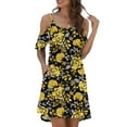thumbnail image 6 of Women's Casual Tennis Dress for Summer Lightweight Spaghetti Strap Cold Shoulder Ruffle Sleeve Dress with Pocket for Everyday Wear Yellow S, 6 of 6