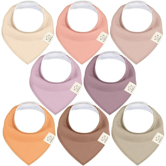 Baberos tipo bandana orgánicos KeaBabies para bebés de 0 a 36 meses, paquete de 8, color malva
