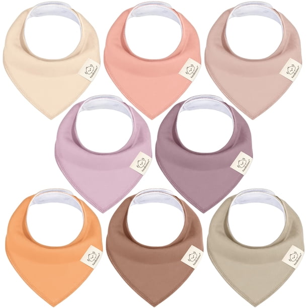 Baberos tipo bandana orgánicos KeaBabies para bebés de 0 a 36 meses, paquete de 8, color malva