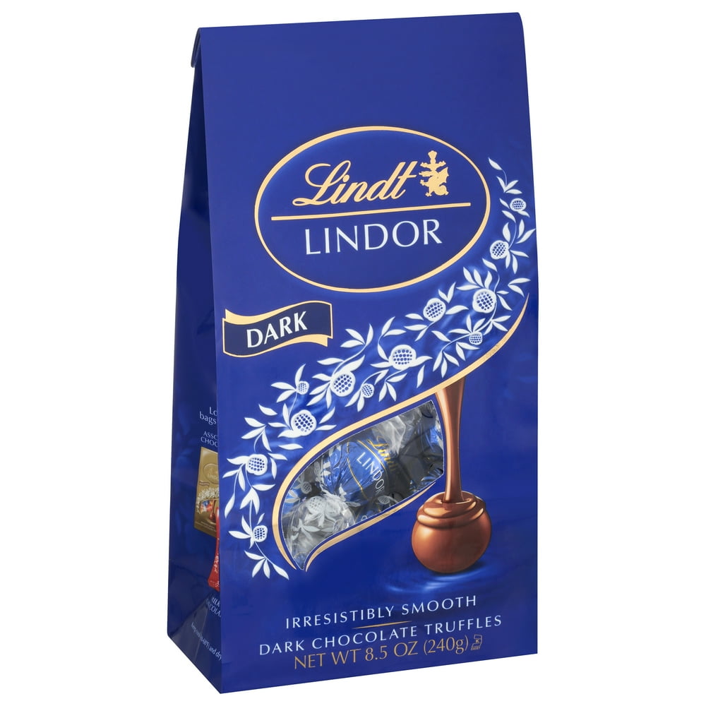 Lindt Lindor Dark Chocolate Candy Truffles, 8.5 oz. Bag