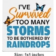 thumbnail image 3 of Zomyto 7"x7" Inspirational Wooden Box Sign I've Survived to Many Storms to Be Bothered by Raindrops Wood Sign Decor Self Love Wooden Block Sign, 3 of 7