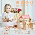 thumbnail image 4 of 32 Pcs Dollhouse Furniture Set,4 in 1 Dollhouse Accessories and Furniture, Pretend Play Furniture Toys Christmas Birthday for Children 3Y+ (Brown and white), 4 of 7