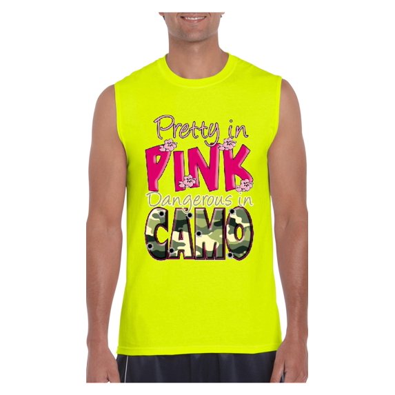 Mens Pretty in Pink Dangerous in Camo Ultra Cotton Sleeveless T-Shirt