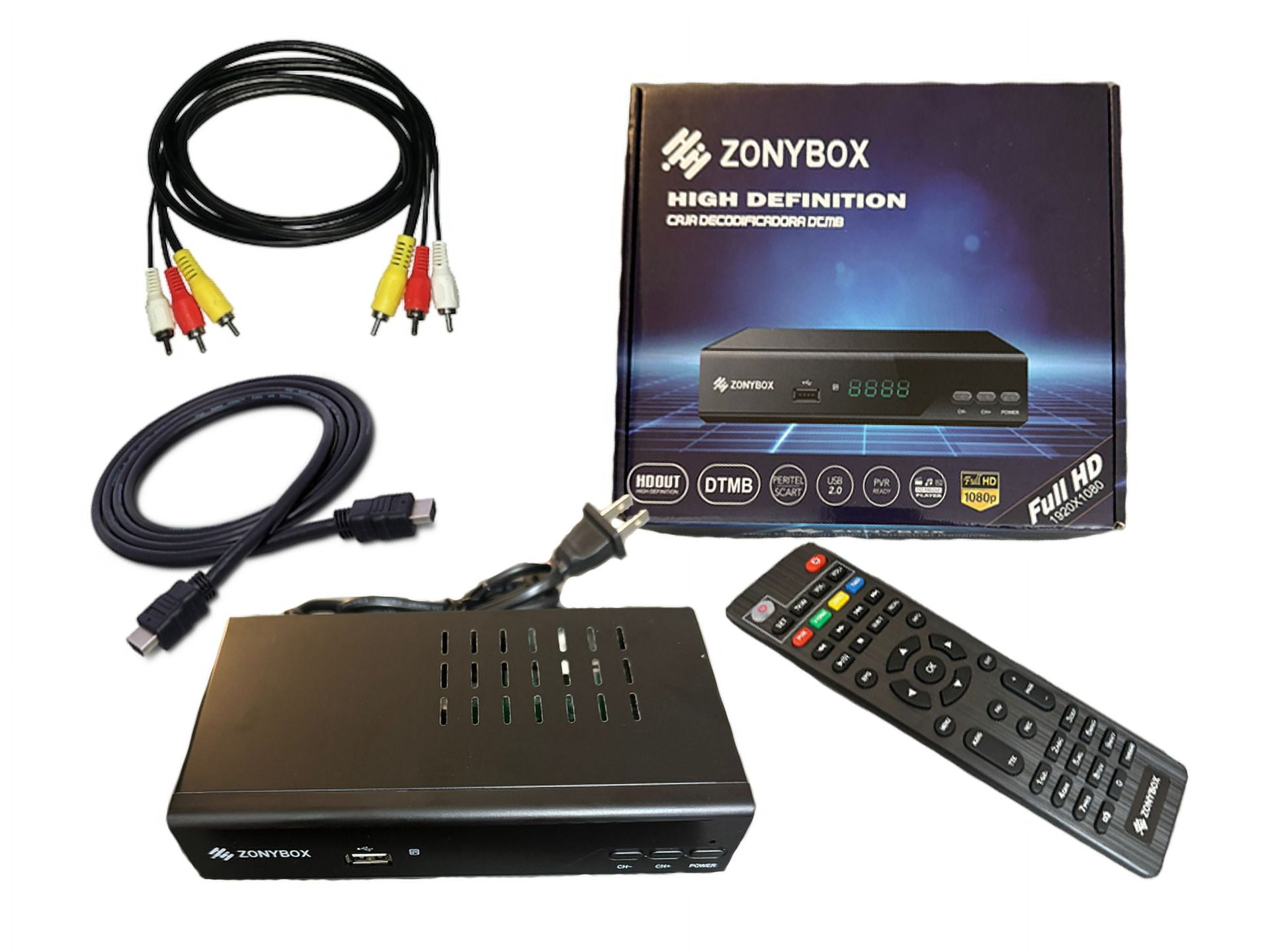 Zonybox Digital Receiver 1080P Streaming Media Player with HDMI Cable, Remote Control and User Manual