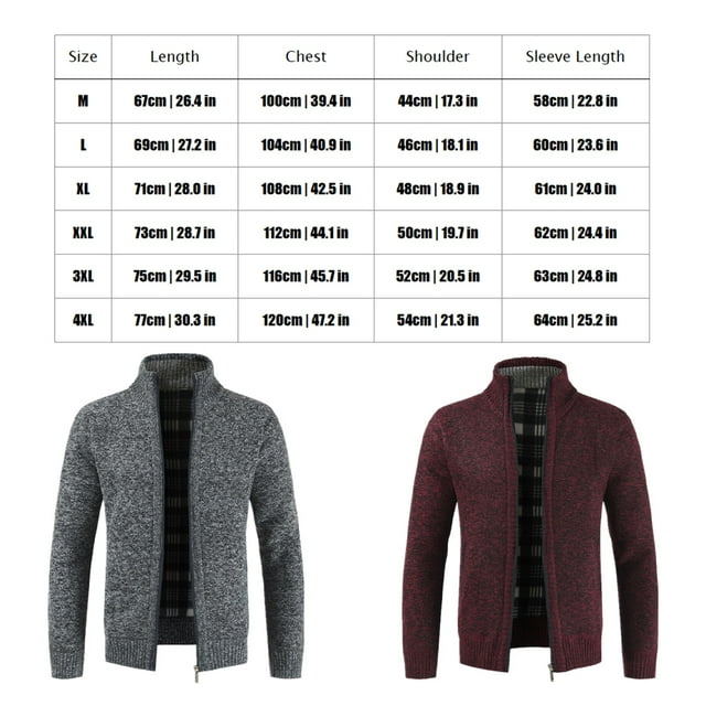 Baohd Stay Warm And Stylish Cardigan Sweaters Multiple Sizes Available Wide Application Polyester Knitted Sweater For Men jujube red 3XL 1Set