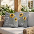 thumbnail image 3 of Pillow Covers 18x18 Set of 2, Sunflowers Square Throw Pillow Covers for Couch/Sofa/Living Room, Modern Bee You Are My Sunshine Grey Decorative Soft Pillowcases for Couch Throw Pillows, 3 of 9