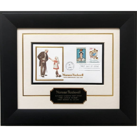 Norman Rockwell "The Little Nurse" First Day Issue Stamp Limited Edition Framed Art Generic