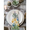 thumbnail image 2 of Watercolor Tulips Cloth Napkins Set of 8 Reusable Dinner Napkins, Spring Flowers Butterflies Leaves Beige Cocktail Napkin Washable Table Napkins for Wedding/Holiday Party/Baby Shower 20"x20", 2 of 7
