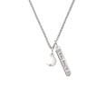 thumbnail image 2 of Delight Jewelry Silvertone Small Crescent Moon Silvertone Balance Bar Charm Necklace, 23", 2 of 4