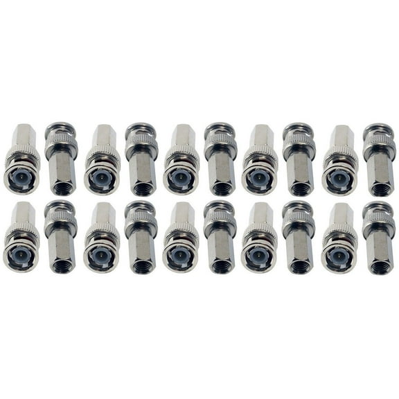 Evertech 20 Pcs Twist On BNC Male Connector for RG59 Coax Cable CCTV Security Camera Installation