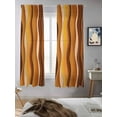 thumbnail image 5 of Burnt Orange Ombre Curtains 63 Inch Length, Sheer Curtains for Bedroom Living Room Window Abstract Art Moire Ocean Waves Rod Pocket Voile Drapes Kitchen Curtains Small Half Window 42"x63" 2 Panels, 5 of 6