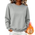 thumbnail image 4 of Goodw7 Womens Fleece Cozy Pullover, Crewneck Sweatshirt with Soft Warm Lining, Thick Winter Clothes, Loose Fall Outfit for Home and Travel, 4 of 5