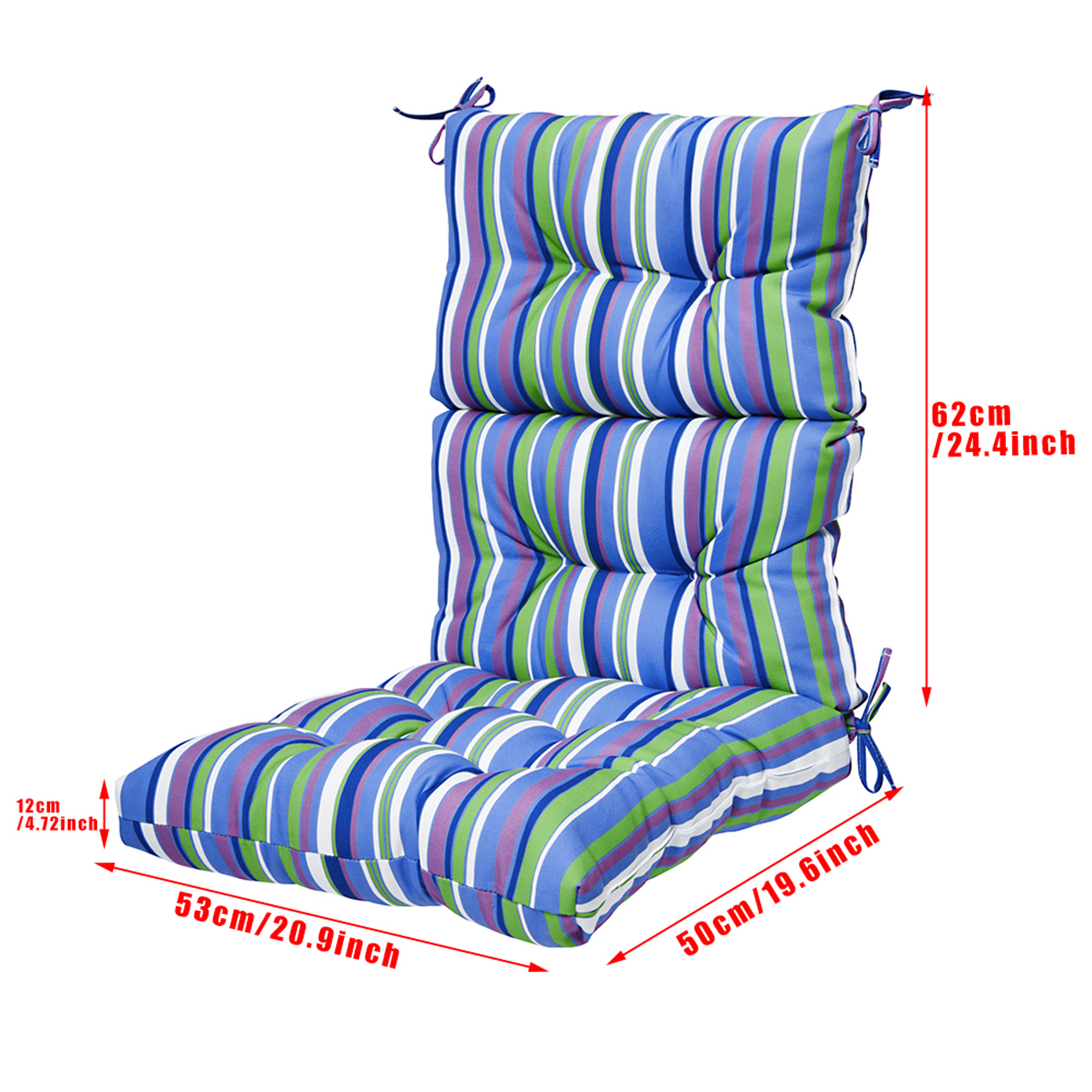 44x21 inch Outdoor Chair Cushion, 2/4pcs High Back Chair Cushions Patio Garden High Rebound Foam Chair Cushion Waterproof Polyester Seat Cushions or Home Patio Garden Decor - image 3 of 6