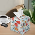 thumbnail image 2 of ZUXONGSY Mushroom Square Tissue Box Covers 2 Pack PU Leather Tissue Holders Decoration Easy to Install Tissue Box Cover Decorative Tissue Organizer for Table, Dresser, Countertop, 2 of 7
