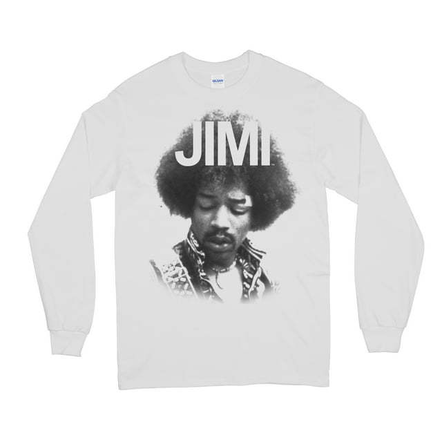 Jimi Hendrix Polaire à Col Rond en Niveaux de Gris Blanc X-Grand