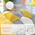 thumbnail image 2 of Yellow Gray Duvet Cover Set Twin Size, Geometric Color Block 4 Piece Soft Microfiber Bedding Set with 1 Duvet Cover, 1 Flat Sheet, 2 Pillowcases, 2 of 9