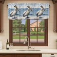 thumbnail image 6 of Summer Seaside Curtain Valances for Windows, Kitchen Valance Window Treatments Panel 2 Pack, Pelican Birds Oil Painting Ocean Art Rod Pocket Short Curtains for Bathroom Bedroom 42 x 12 Inch, 6 of 8