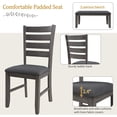 thumbnail image 2 of 6-Piece Pack Dinette Set, Farmhouse Rustic Style Dining Table Set with Upholstered,Dark Gray, 2 of 10