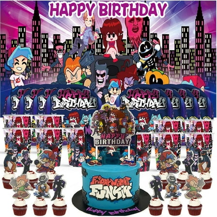 Friday Night Fun Birthday Cups Party Supplies Decor Backdrop Paper Plates Fans Decorations Banner