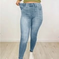 thumbnail image 3 of Wenyuyu Women's Skinny Pants Hight Waisted Distressed Slim Stretchy Jeans Lounge Button Zipper Pencil Denim Pants with Pockets Light Blue M, 3 of 4