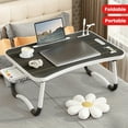 thumbnail image 2 of Foldable Laptop Desk with USB Ports and Storage Drawer, Portable Laptop Bed Table Tray for Bed, Eating, Reading and Working, 2 of 6