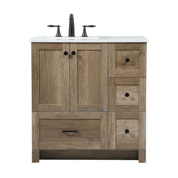 32 in. Soma Single Bathroom Vanity, Natural Oak