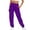 Purple, variant on NinXxx Ladies' Solid Drawstring Elastic Waist Casual Loose Foot SweatpantsBrown S