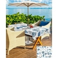 thumbnail image 5 of Outdoor Tablecloth with Umbrella Hole and Zipper 60 x 102 Inch Marine Organism Starfish Sea Turtle Coral Table Cover for Rectangular Tables Waterproof Tabletop Collection for Patio Garden Picnic, 5 of 6