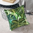 thumbnail image 6 of Square Throw Pillow Covers with Core, Tropical Leaf Watercolor Pillows for Sofa Beds, 20 x 20 inches Green, 6 of 9