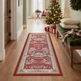 thumbnail image 2 of KUETH 2x5 Christmas Runner Rugs Machine Washable Non Slip Red Rugs for Kitchen,doorways and Hallway Decor, 2 of 12