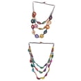 thumbnail image 1 of 2pcs collar de cuentas multicolores de concha de coco étnico para mujeres, 1 of 9