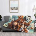 thumbnail image 5 of KLL Animal Filled Noahs Ark Print Fleece Throw Blanket, Horizontal Fleece Bedding Cute Soft Blankets Comfy Fleece Flannel Plush Home Decor for Couch & Bed -60"x50", 5 of 9