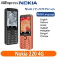 thumbnail image 2 of Teléfono móvil Nokia 220 4G original con funciones, 2,8 pulgadas, Bluetooth, radio FM, batería de 1450 mAh, doble SIM, botón pulsador, puerto tipo C, 2 of 5