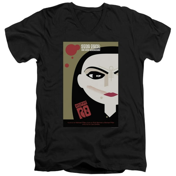 Star Trek Tng Season 5 Episode 3 Adult V-Neck 30/1 T-Shirt Black