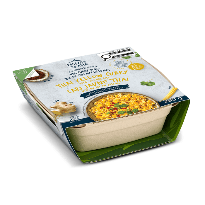Passage to Asia - Thai Yellow Curry Vegetable Bowl (280g), Deliciously quick: authentic Thai Veg Curry in 90 seconds