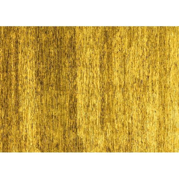 Ahgly Company Machine Washable Indoor Rectangle Oriental Yellow Modern Area Rugs, 2' x 3'