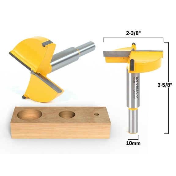 Yonico 2-3/8" Diameter Carbide Forstner Drill Bit - 10mm Shank - 43059C