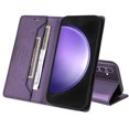 thumbnail image 4 of For Samsung Galaxy S25+ PU Leather Wallet Phone Case,Flip Folding Kickstand,With Card Slots & Cash Pocket,Shockproof Anti-fall Rugged Anti-fall Ultra Slim Phone Case Cover,Purple, 4 of 8