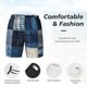 thumbnail image 3 of Balery Indigo Patchwork Quilt Bañador para hombre, shorts de playa de secado rápido con entrepierna y forro de compresión-3X-Large, 3 of 6