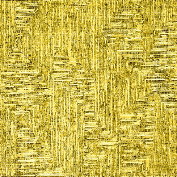 Ahgly Company Indoor Square Solid Yellow Modern Area Rugs, 4' Square