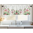 thumbnail image 2 of Pink Rose Flower Window Valance for Kitchen Dining Room, Romantic Floral Curtains Valanes for Windows, Valentine 3" Rod Pocket Window Treatment for Lover Anniversary Home Decor, 54 x 18 In, 1 Panel, 2 of 6