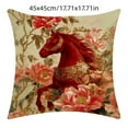thumbnail image 3 of SLYNSHome Square Throw Pillow Covers 18x18 inch,Decorative Animal Pillow Case Horse-Themed Vintage Cushion Covers for Bedroom Sofa Living Room, 3 of 6