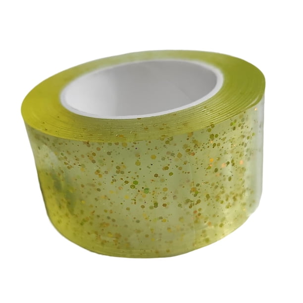 Cinta adhesiva de doble cara con purpurina, cinta adhesiva resistente, educativa y sensorial. Amarillo Ancho 3cm