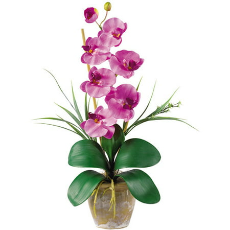 Phalaenopsis Silk Orchid Flower Arrangement, Mauve - Walmart.com