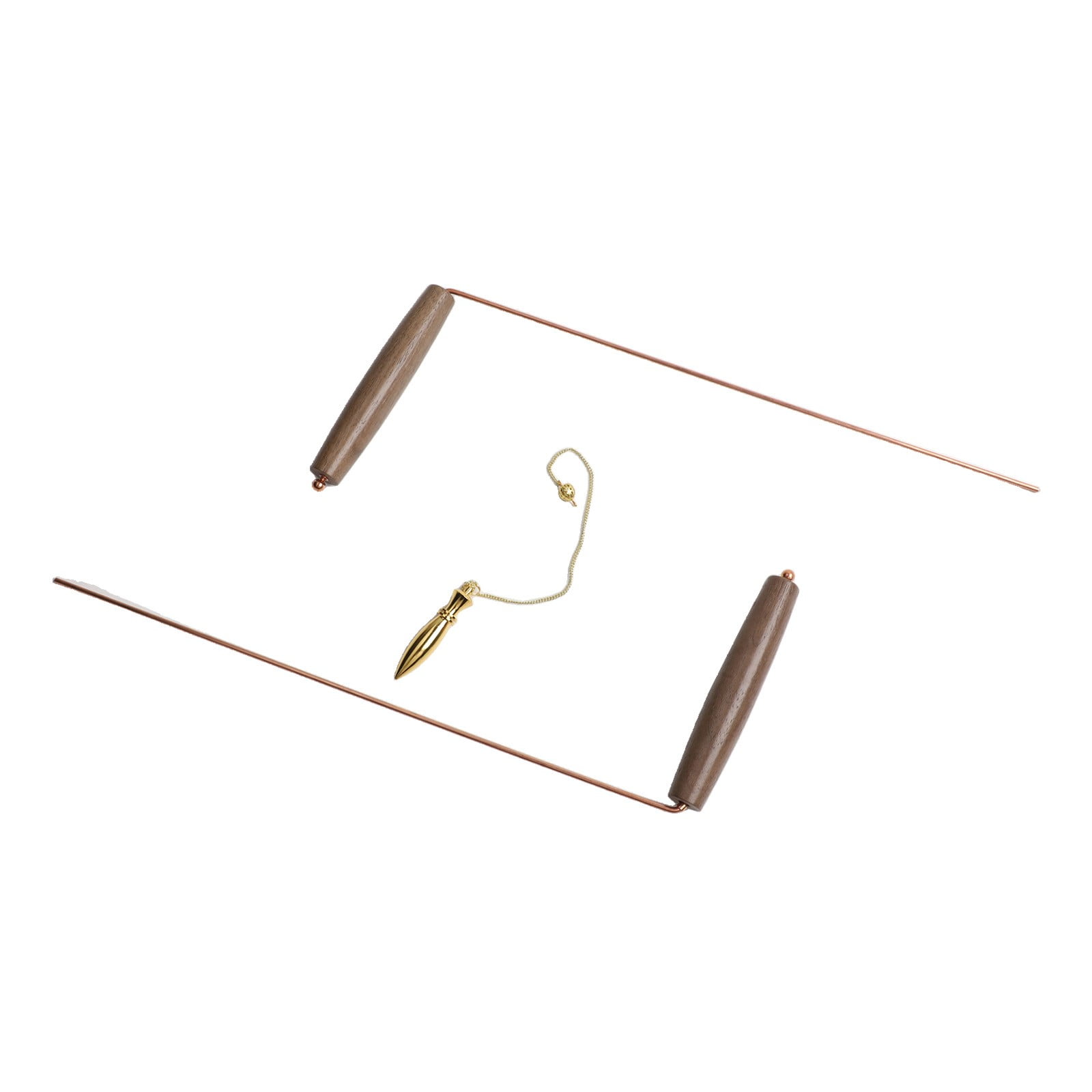 2pcs Pure Copper Metal Detector Kit For Searching Water Gold Treasure Seeking Divination Tool With Wooden Handles Dowsing Rod